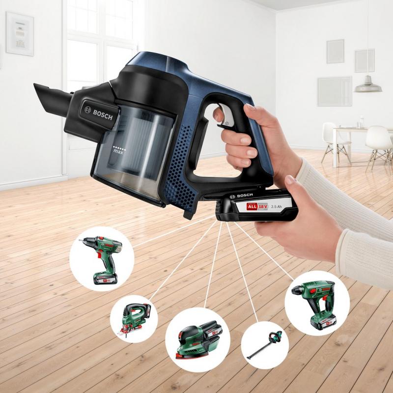 Bosch Serie 6 BBS611PCK aspiradora de pie y escoba eléctrica Aspiradora escoba 2 en 1 Batería Secar Filtro higiénico Sin bolsa A
