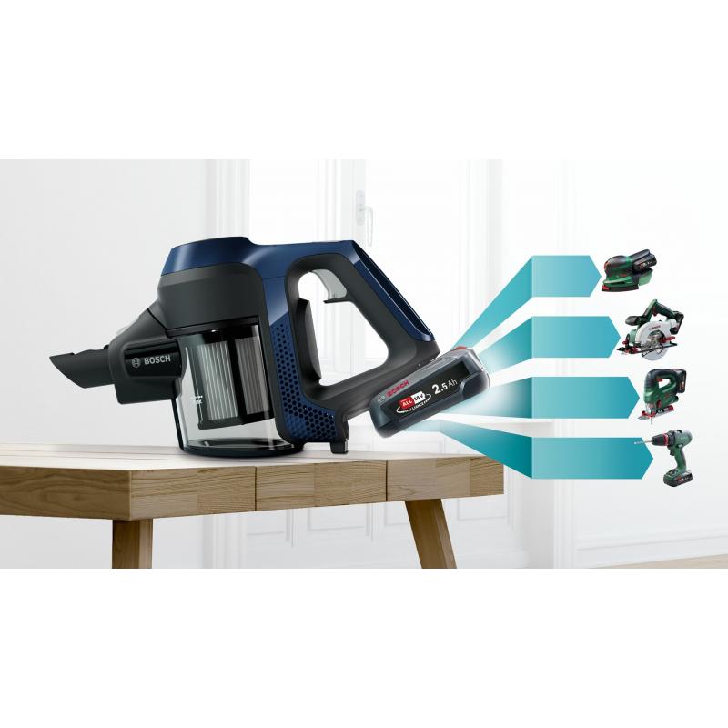 Bosch Serie 6 BBS611PCK aspiradora de pie y escoba eléctrica Aspiradora escoba 2 en 1 Batería Secar Filtro higiénico Sin bolsa A