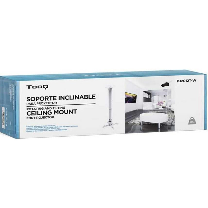 Tooq PJ2012T-W TECLOILAR PARA proyectores, capacidad de 20 kg, blanco