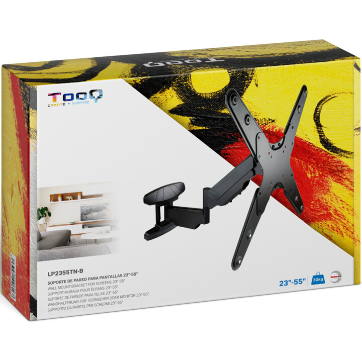 Soporte de Pared TOOQ LP2355TN-B para Monitor/TV 23-55" Max. 30Kg, Negro