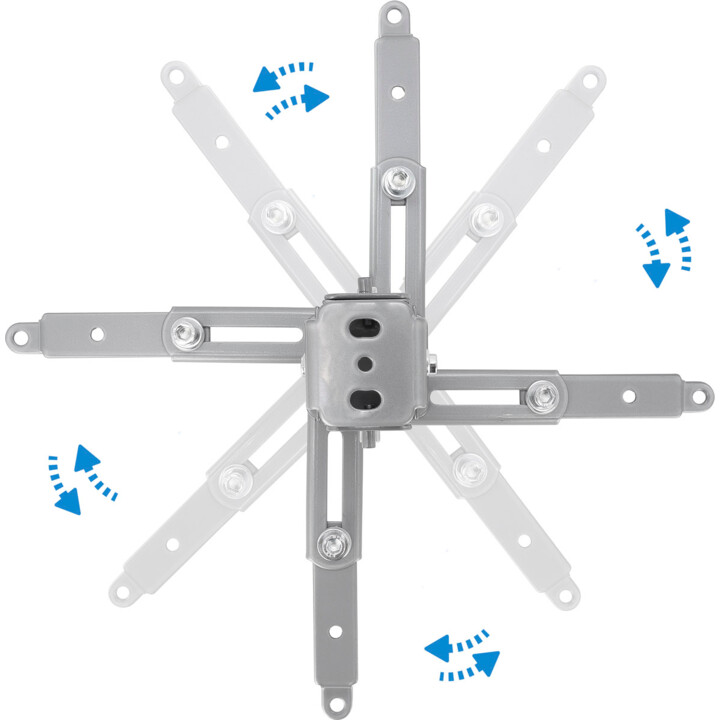 TOOQ PJ2012T-S Ceiling Mount for Projectors, 20kg Capacity, Silver