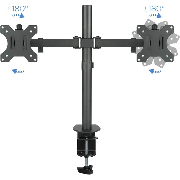 Soporte de mesa TOOQ DB1232TN-B para 2 pantallas 13"-32", Compatible con VESA: 75x75 y 100x100