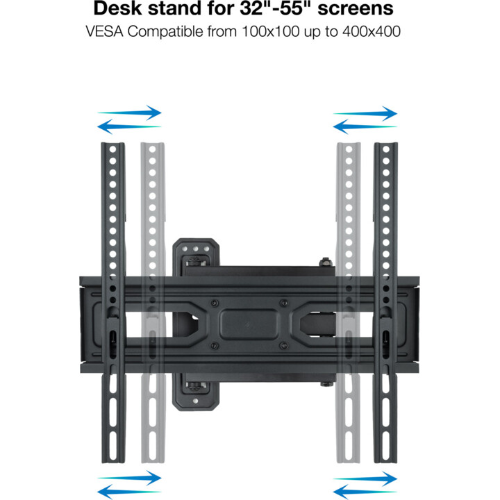 Soporte de Pared TOOQ LP7843TN-B Giratorio/Inclinable para TV 32"- 55" VESA 400x400 Máx 35 Kg