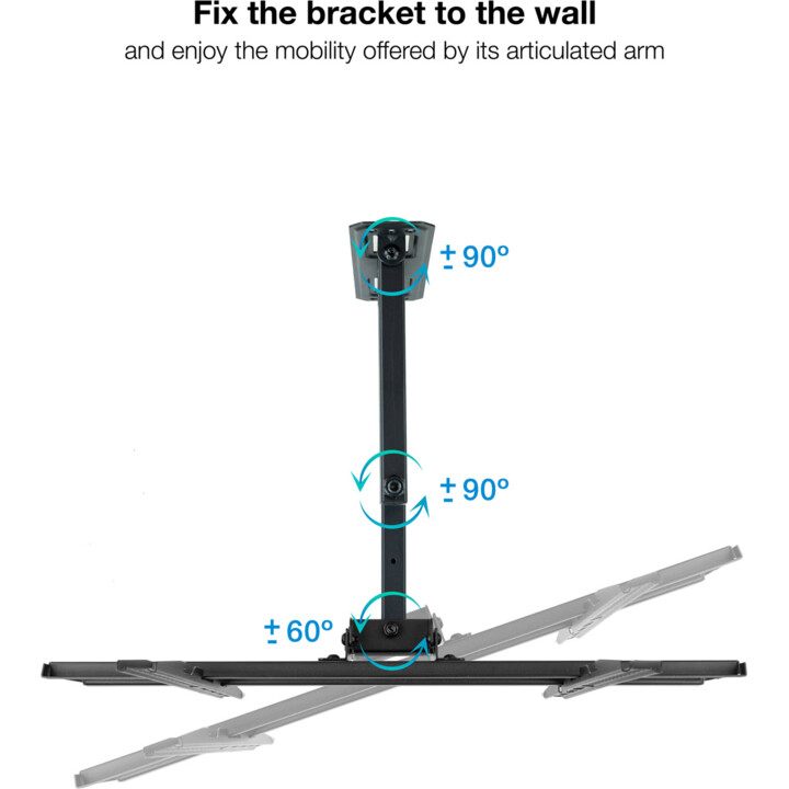 Soporte de Pared TOOQ LP7843TN-B Giratorio/Inclinable para TV 32"- 55" VESA 400x400 Máx 35 Kg
