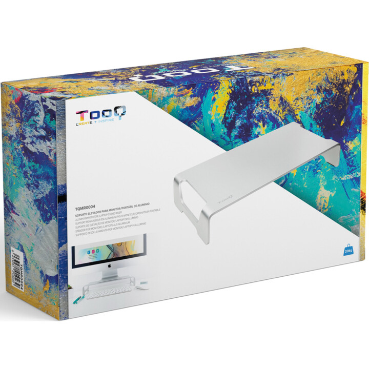 Soporte Elevador TOOQ TQMR0004 para Monitor/Portátil, color Plata