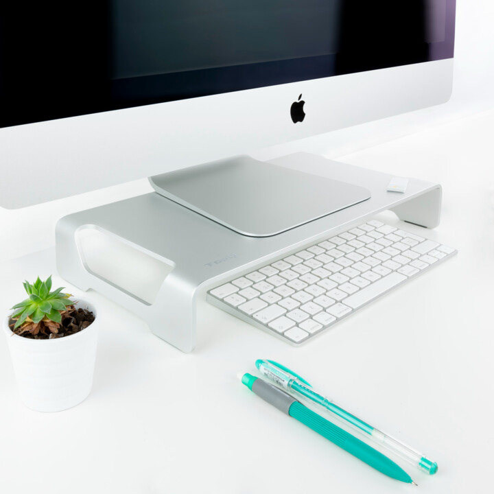 Soporte Elevador TOOQ TQMR0004 para Monitor/Portátil, color Plata