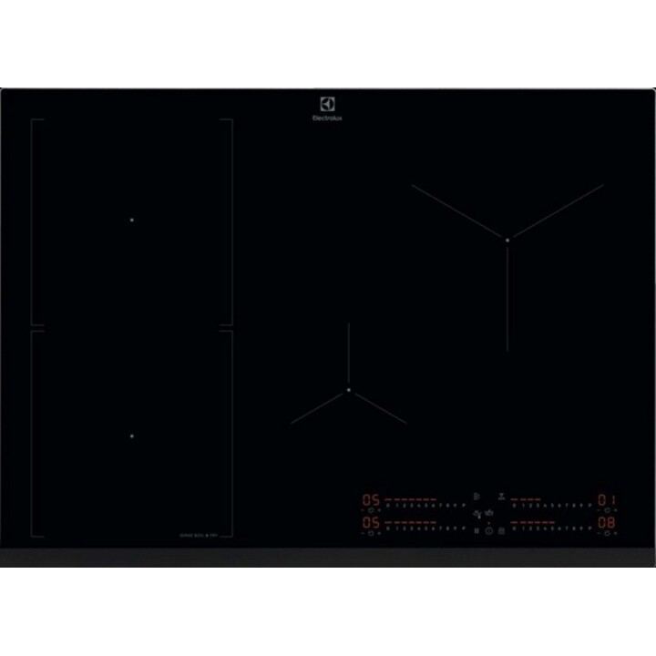 Electrolux, EIS77453, Placa de indução de 4 zonas com tecnologia FlexiBridge e controlo tátil, Preto