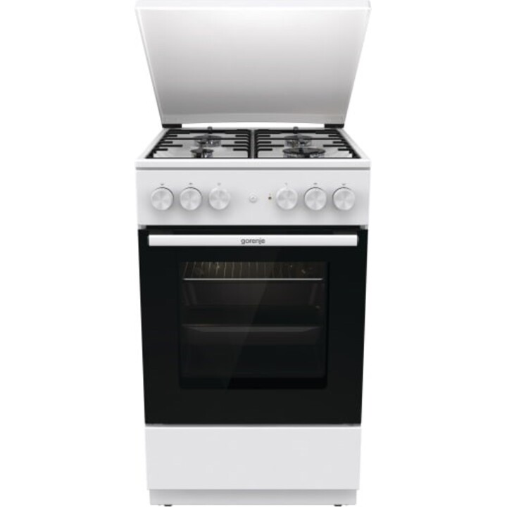 Gorenje, GK5A22WH, Gas- und Elektroherd mit 67L HomeMade-Backofen und 4 hocheffizienten Brennern, Weiß