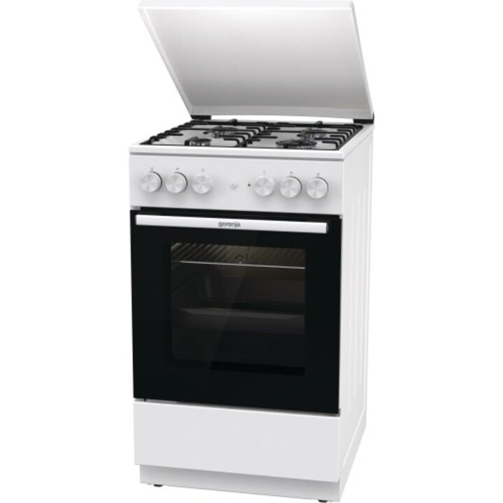 Gorenje, GK5A22WH, Gas- und Elektroherd mit 67L HomeMade-Backofen und 4 hocheffizienten Brennern, Weiß