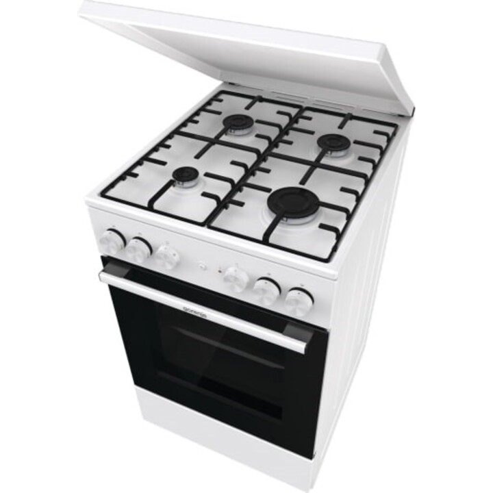 Gorenje, GK5A22WH, Gas- und Elektroherd mit 67L HomeMade-Backofen und 4 hocheffizienten Brennern, Weiß
