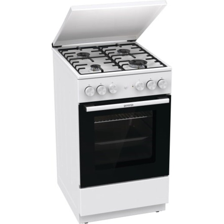 Gorenje, GK5A22WH, Gas- und Elektroherd mit 67L HomeMade-Backofen und 4 hocheffizienten Brennern, Weiß