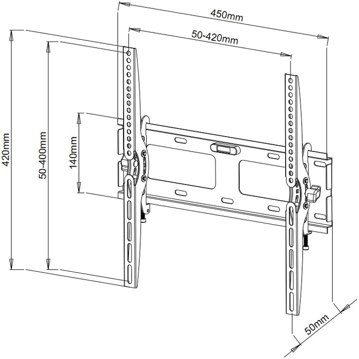 TECHLY ICA-PLB-131M suporte de parede inclinável para TV LCD 23-55" preto