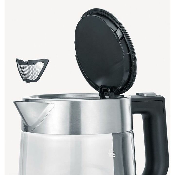 Severin WK 3468 bouilloire 1 L 2200 W Noir, Acier inoxydable, Transparent