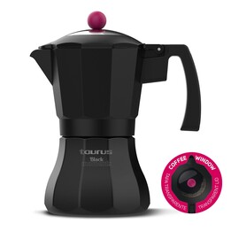 Taurus Black Moments 3 Cafetière à moka Noir