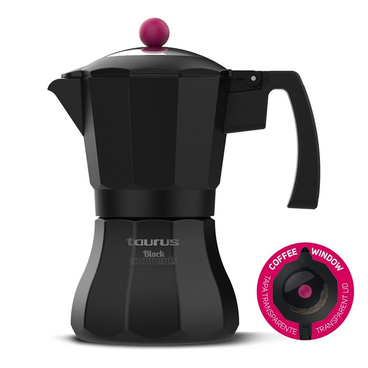 Cafeteira Italiana Taurus Black Moments 3 Preta
