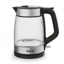 Tefal Glass Kettle KI605830 tetera eléctrica 1,7 L 2200 W Negro, Plata, Transparente