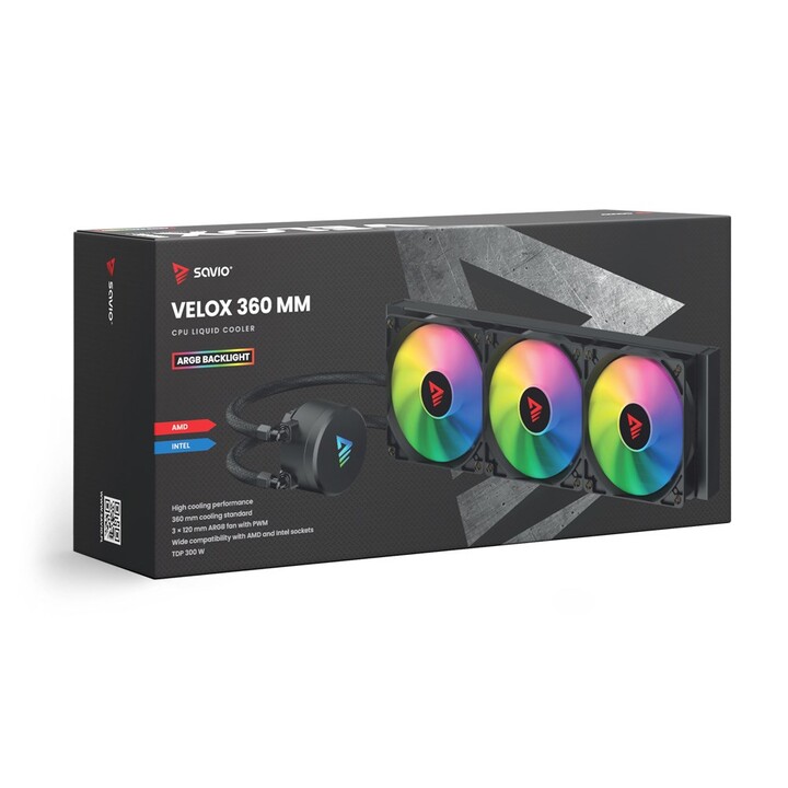 Raffreddatore a liquido per CPU SAVIO VELOX ARGB da 360 mm
