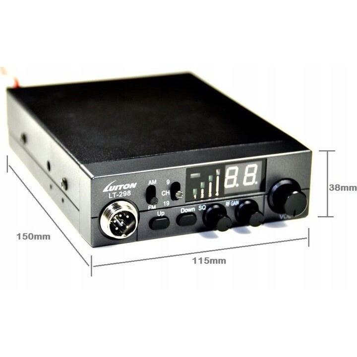 Luiton LT-298 ASQ AM/FM CB Radio Presa Accendisigari Nero