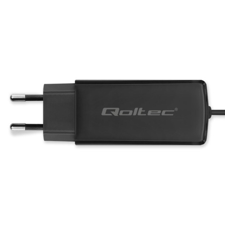 Qoltec 52419 Cargador superrápido GaN de 65 W | 5-20 V | 3-3,25 A | USB-C 3.1