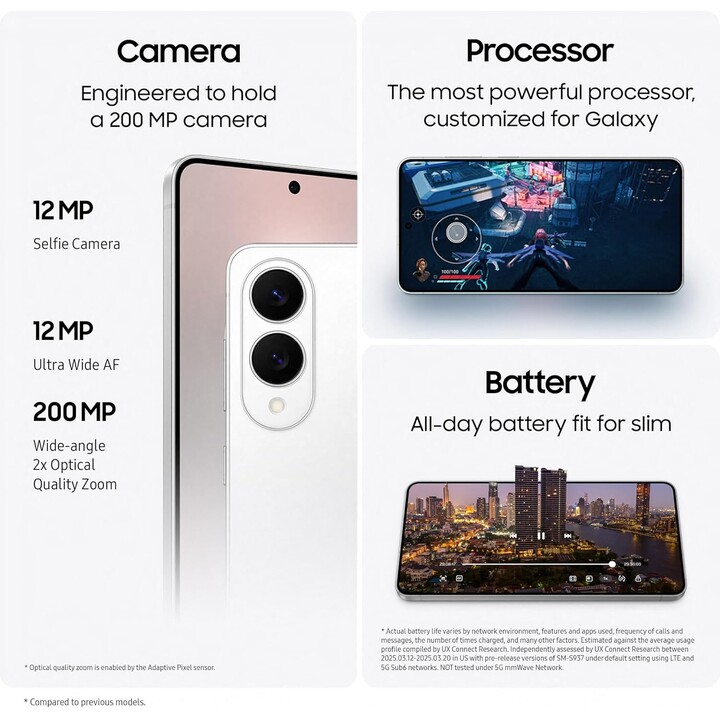 Samsung Galaxy S25 Edge, 12GB 512GB, teléfono inteligente AI, cámara de 200MP, plata de titanio