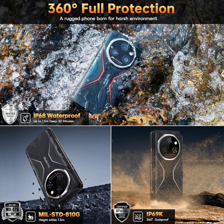 OUKITEL WP55 Pro 5G 6.6 pulgadas 11000 mAh 16GB 512GB Dual SIM Negro Rugged