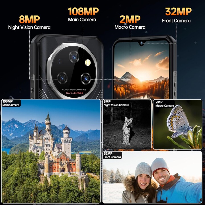 OUKITEL WP55 Pro 5G 6,6 pollici 11000 MAH 16GB 512 GB Dual Sim Nero Rugged