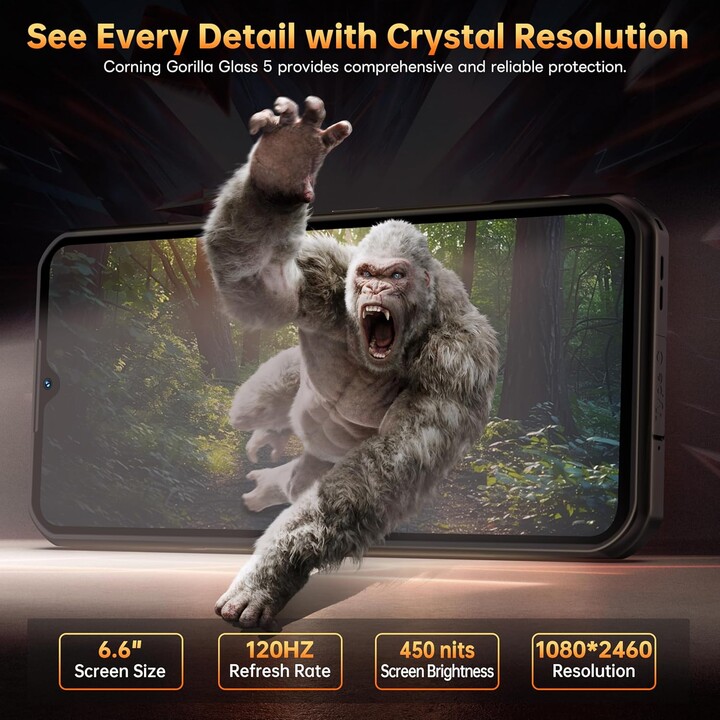 OUKITEL WP55 Pro 5G 6,6 pollici 11000 MAH 16GB 512 GB Dual Sim Nero Rugged