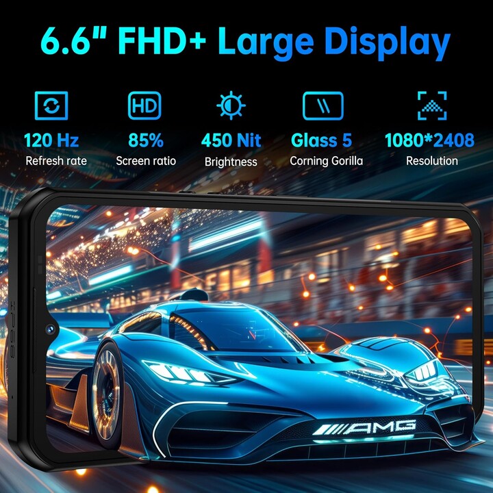 Oukitel WP55 5G 6,6 pollici 11000 mAh 12 GB 256 GB Dual Sim Nero Rugged
