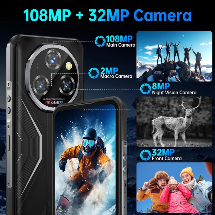 Oukitel WP55 5G 6,6 pollici 11000 mAh 12 GB 256 GB Dual Sim Nero Rugged