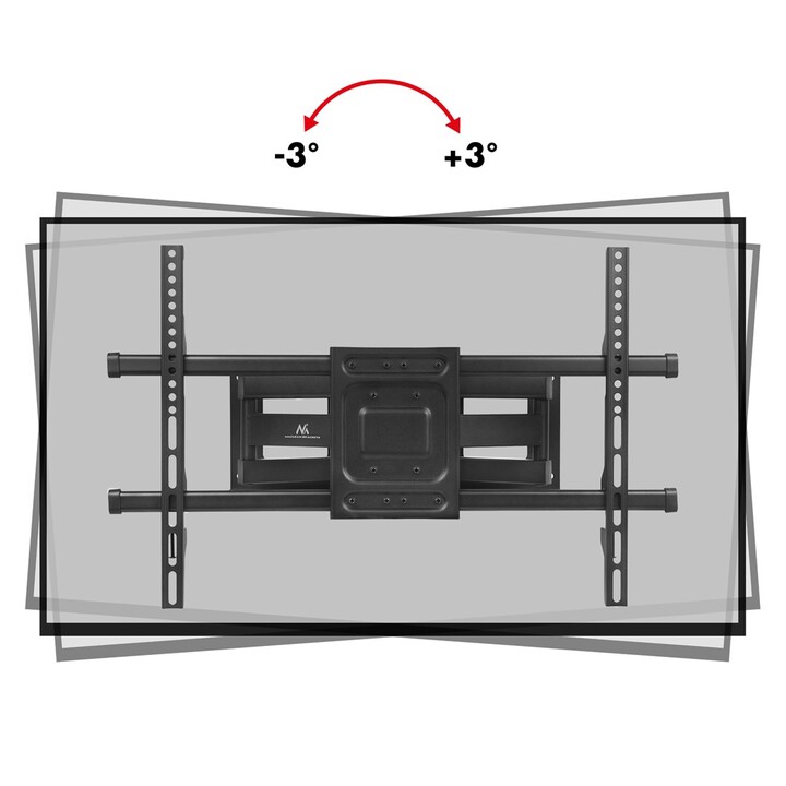 Support TV Maclean, max VESA 600x400, 32-85", 60kg, réglage de l'angle horizontal et vertical, profilé 65-390mm, noir, MC-789