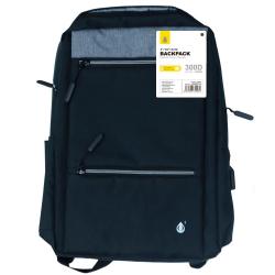 Sac à dos en nylon R4008 / Ordinateurs portables jusqu&#39;à 16 pouces / Hydrofuge / Noir / One+