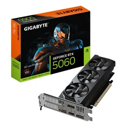 Placa de vídeo GIGABYTE GeForce RTX 5060 OC Low Profile 8G - 8GB GDDR7, 128 bits, PCI-E 5.0, frequência de núcleo de 2512 MHz,