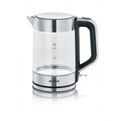 Severin WK 3420 tetera eléctrica 1,7 L 2200 W Negro, Acero inoxidable, Transparente