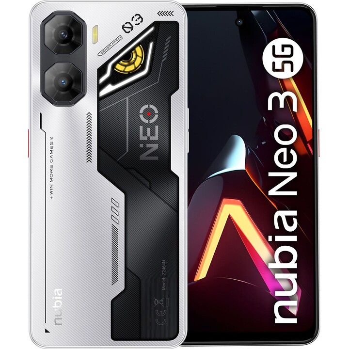Nubia Neo 3 5G, 6.8 pantalla, 5200 mAh, 33W, 8GB 256GB, plata