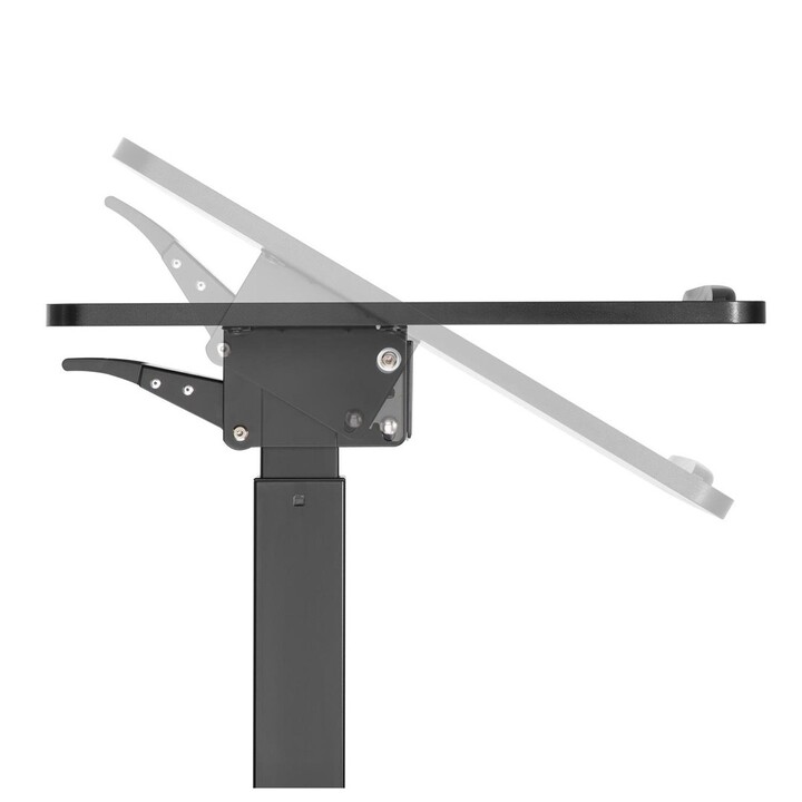 Maclean MC-892B Escritorio para portátil regulable en altura con ruedas negro