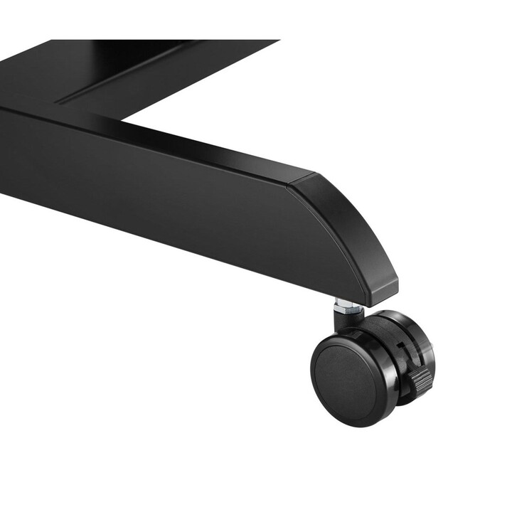 Maclean MC-892B Escritorio para portátil regulable en altura con ruedas negro