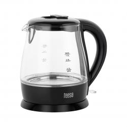 TEESA Electric Kettle, Glass, 1650 W, Black, 1 L