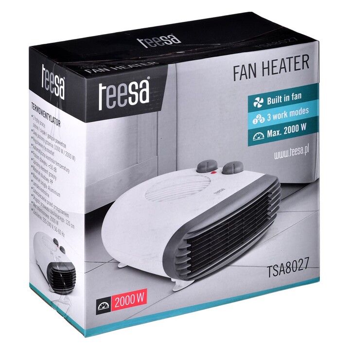 Teesa TSA8027 calefactor eléctrico Interior Blanco 2000 W