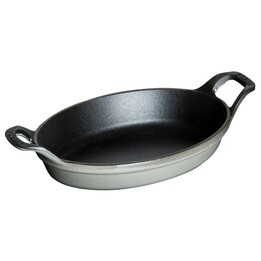 Staub, Oval Mini Baking & Casserole Dish, Fuente de horno mini de 250 ml de cerámica resistente al calor, Grafito