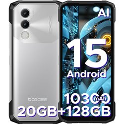 Doogee Blade 20, 20GB RAM+128GB ROM/2TB, 10300mAh, 6.6 FHD+90Hz, Core Octa, 16MP+Cámara de 8MP, Silver