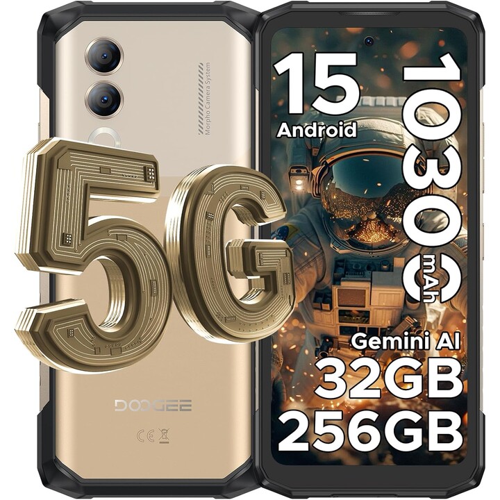 Doogee Blade 20 Turbo 5G, 32GB + 256GB/TF 2TB, teléfono móvil AI, 10300mAh/33W, cámara de IP de 6.6 pulgadas, oro