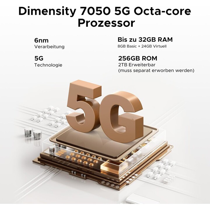 Doogee Blade 20 Turbo 5G, 32GB + 256GB/TF 2TB, telefono cellulare AI, 10300MAH/33W, fotocamera AI da 50 MP, display IPS da 6,6