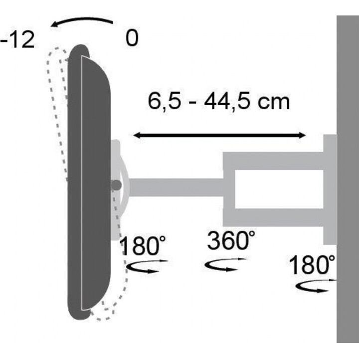 Techly ICA-LCD 2903 Wandhalterung für LED/LCD-TV neigbar 3 Gelenke schwarz