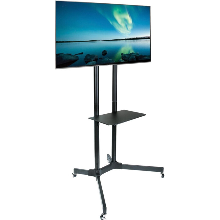 Techly ICA-TR6 Chariot de sol avec étagères pour LCD/LED/Plasma 30-65 Noir
