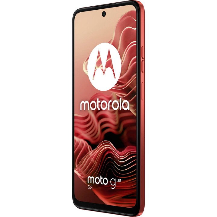 Motorola Moto G35 5G Smartphone, 8/256 GB, 6.72 FHD+ pantalla, cámara de 50 MP, 5000 mAh, Android 14, Guava Red