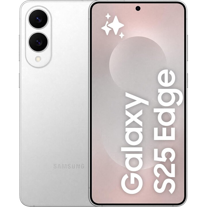 Samsung Galaxy S25 Edge, 12GB 256GB, Telefono inteligente de AI, cámara de 200MP, Plata de titanio