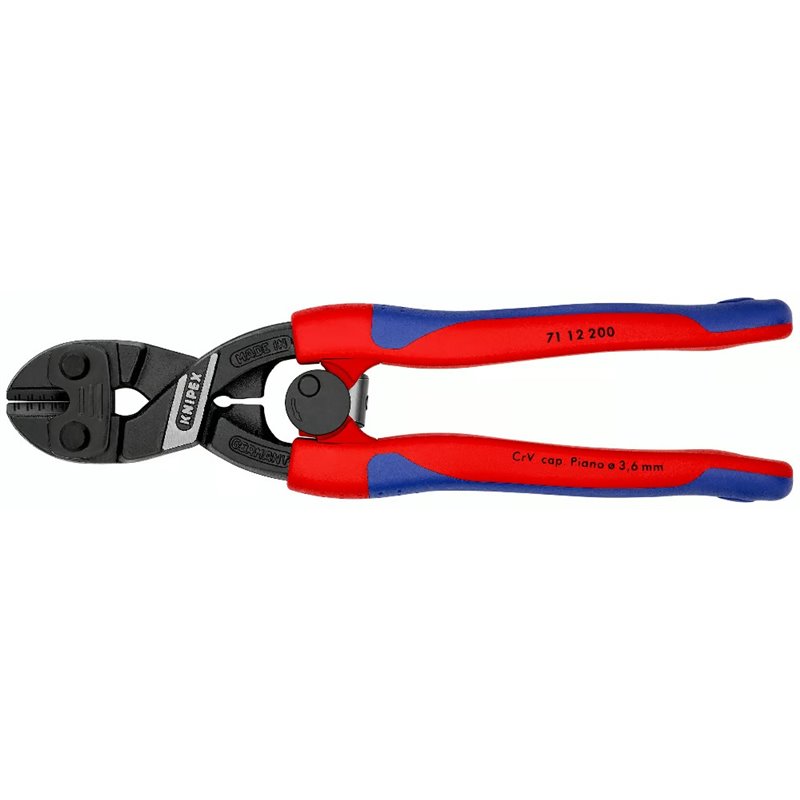 Cortadores compactos de parafusos compactos de knipex, comprimento 200 mm, superfície lacada, garras com vários componentes