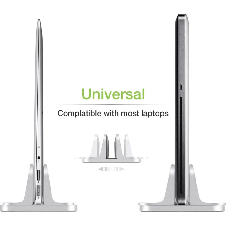 TECHLY ICA-TBL 010 vertical laptop stand in aluminum silver