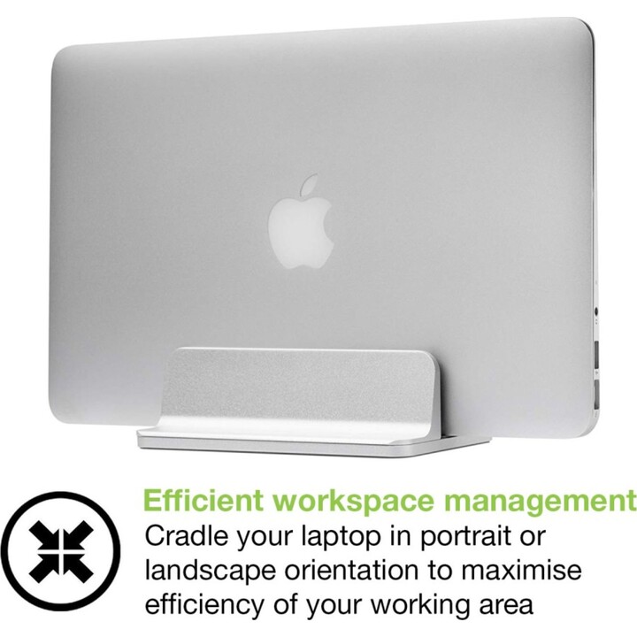 TECHLY ICA-TBL 010 vertikaler Laptopständer aus Aluminium silber
