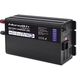 Qoltec Smart Monolith Battery Charger for LiFePO4 AGM GEL SLA batteries | 20A | 24V